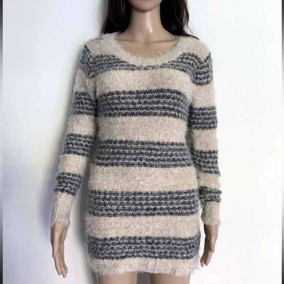 katsumi Dresses & Skirts - Katsuiti Beige & Gray Long Sleeve Sweater dress - Size s